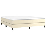 Vidaxl boxspring bed kunstleer crèmekleurig 160x200 cm