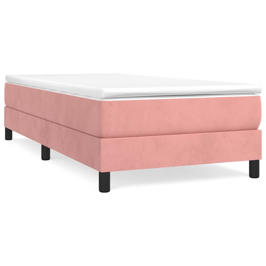 Vidaxl boxspring bed fluweel roze 90x190 cm