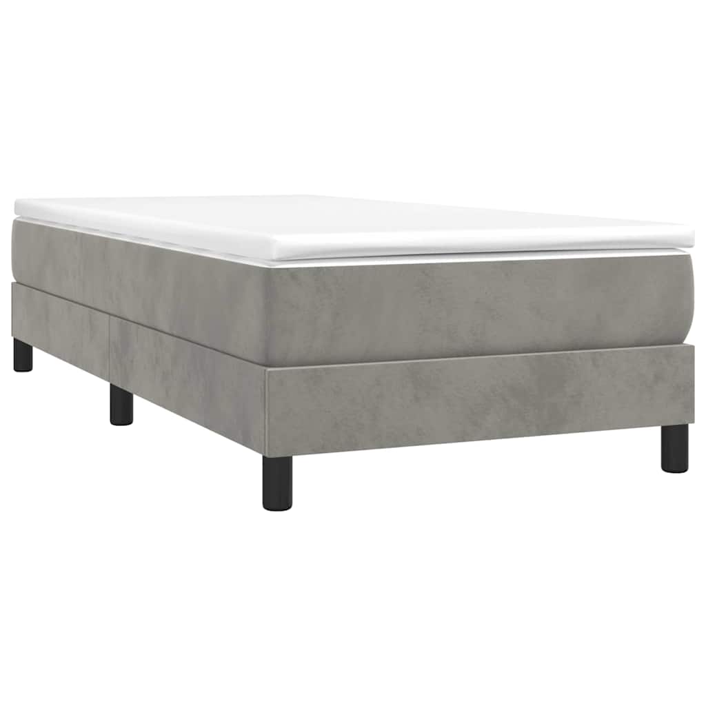Vidaxl boxspring bed 90x200 cm fluweel lichtgrijs