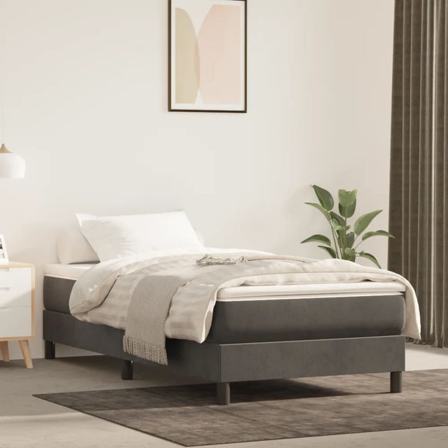 Vidaxl boxspring bed 100x200 cm fluweel donkergrijs