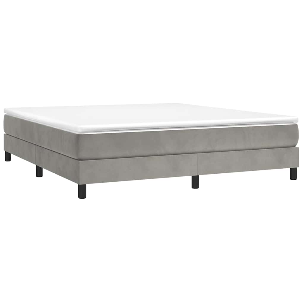 Vidaxl boxspring bed 160x200 cm fluweel lichtgrijs
