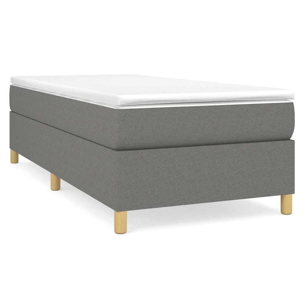 Vidaxl boxspring bed 100x200 cm stof donkergrijs