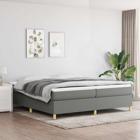 Vidaxl boxspring bed stof donkergrijs 200x200 cm