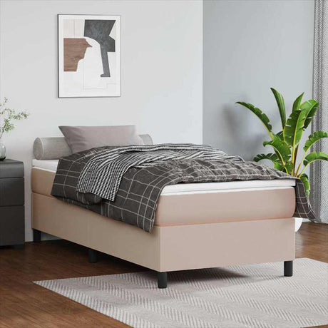 Vidaxl boxspring bed kunstleer cappuccinokleurig 90x200 cm