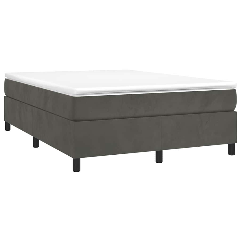 Vidaxl boxspring bed 140x190 cm fluweel donkergrijs