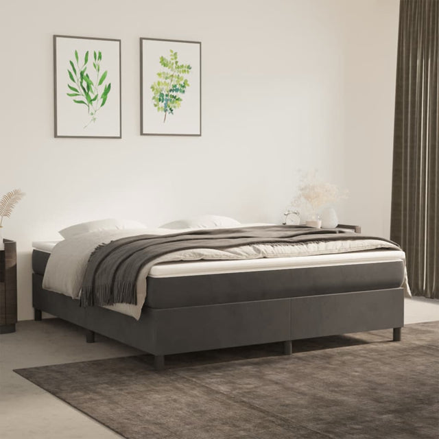 Vidaxl boxspring bed 160x200 cm fluweel donkergrijs