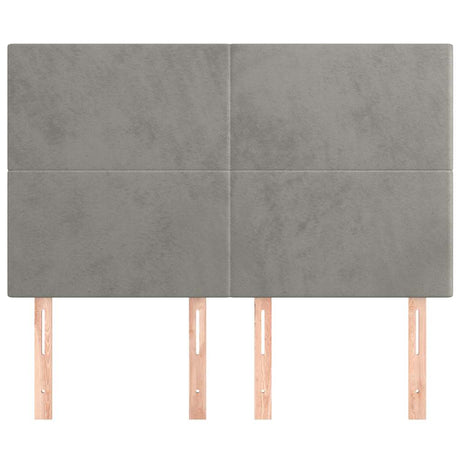 Vidaxl hoofdbord lichtgrijs 144x5x118 128 cm fluweel