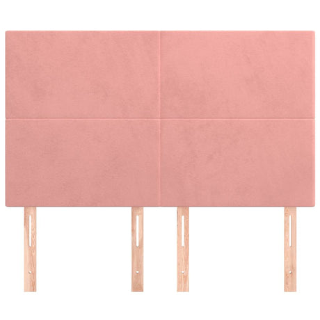 Vidaxl hoofdbord roze 144x5x118 128 cm fluweel