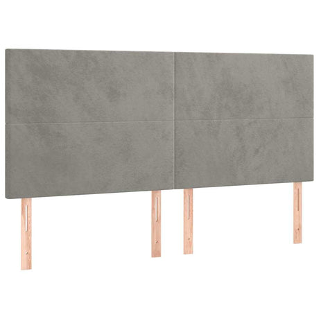 Vidaxl hoofdbord lichtgrijs 160x5x118 128 cm fluweel