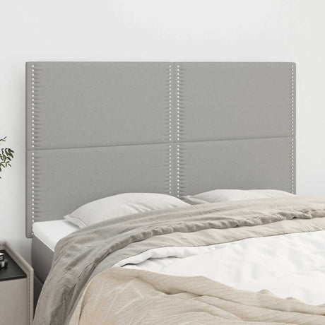 Vidaxl hoofdbord lichtgrijs 144x5x118 128 cm stof