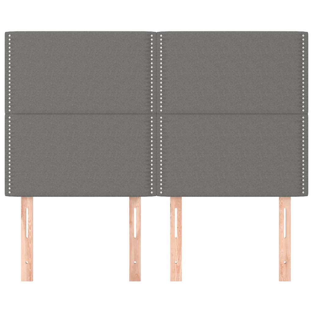 Vidaxl hoofdbord donkergrijs 144x5x118 128 cm stof