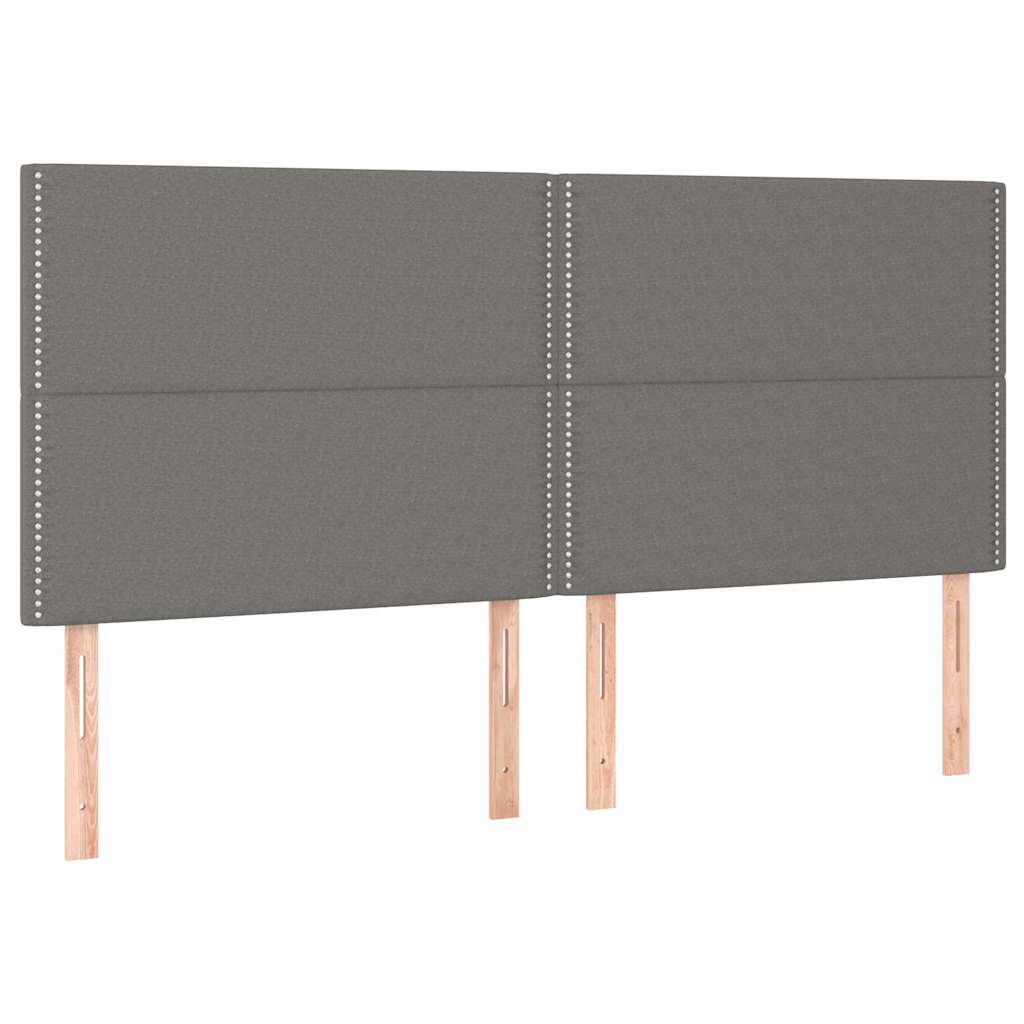 Vidaxl hoofdbord donkergrijs 180x5x118 128 cm stof