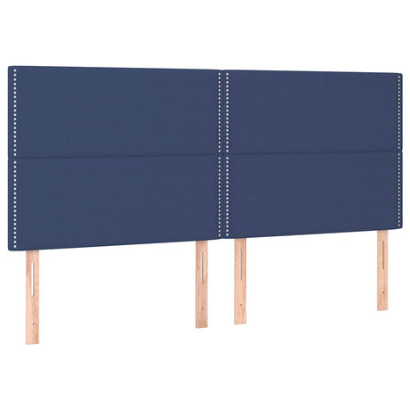 Vidaxl hoofdbord blauw 180x5x118 128 cm stof