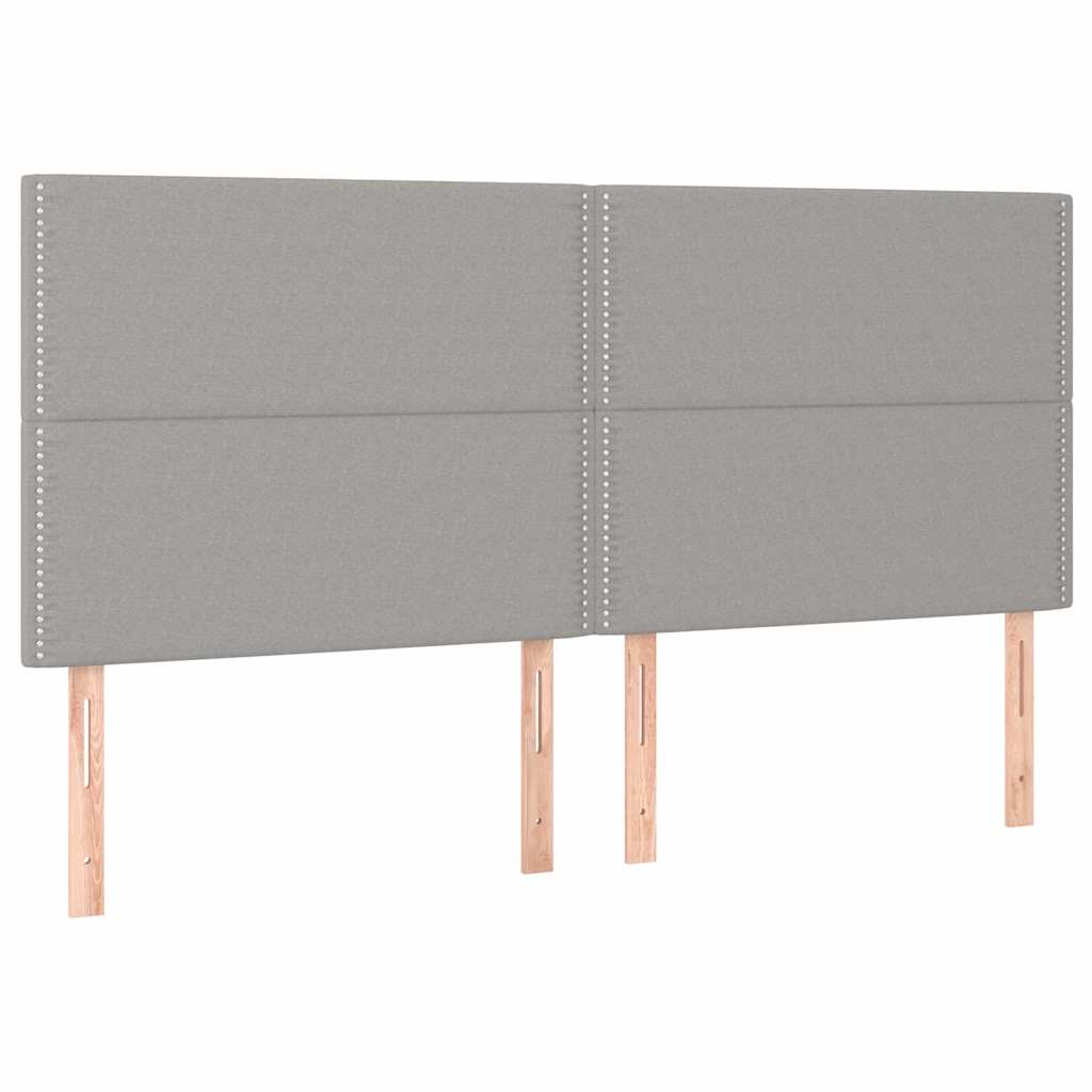 Vidaxl hoofdbord lichtgrijs 200x5x118 128 cm stof