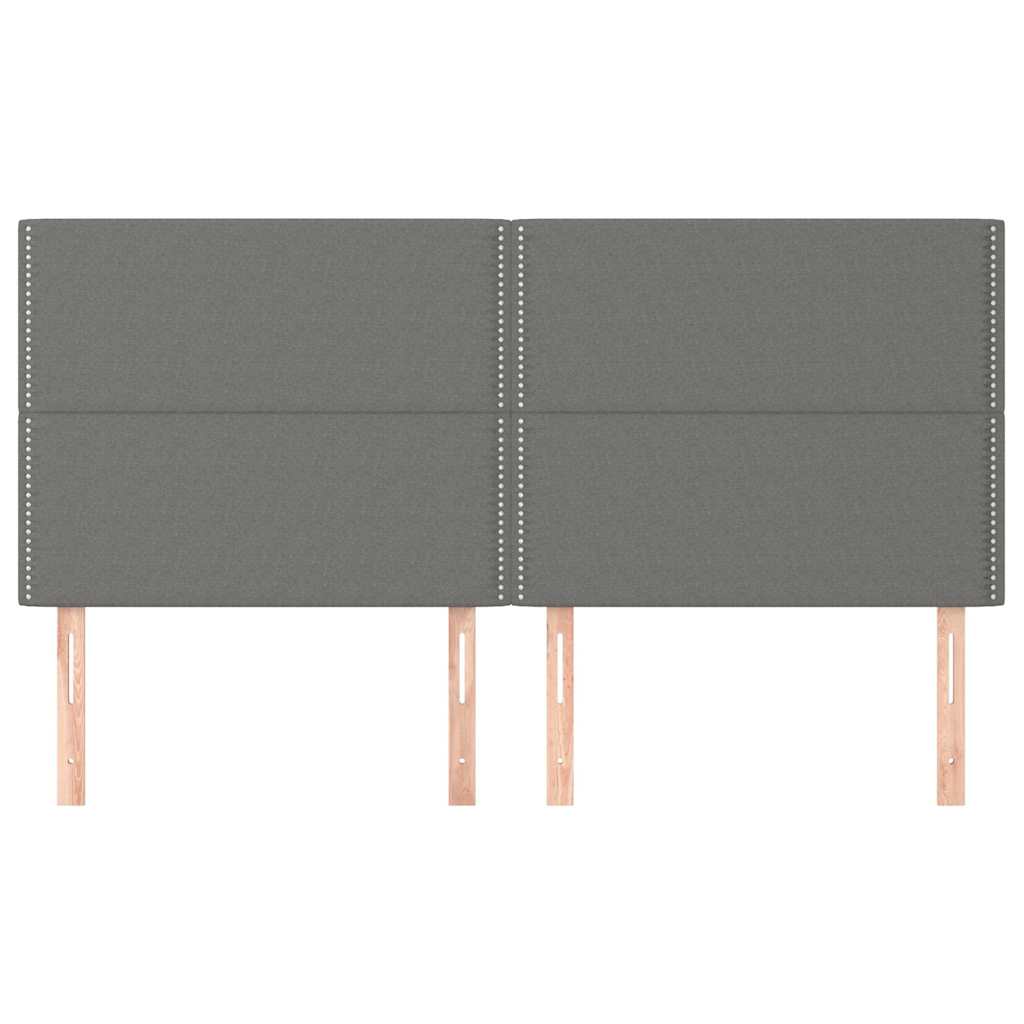 Vidaxl hoofdbord donkergrijs 200x5x118 128 cm stof