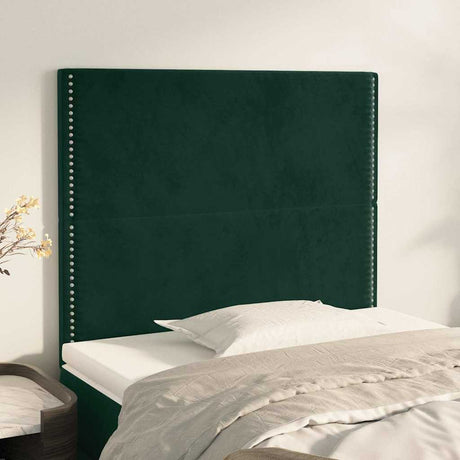Vidaxl hoofdbord donkergroen 100x5x118 128 cm fluweel