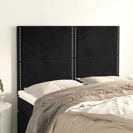 Vidaxl hoofdbord zwart 144x5x118 128 cm fluweel