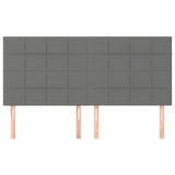 Vidaxl hoofdbord donkergrijs 180x5x118 128 cm stof