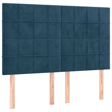 Vidaxl hoofdbord donkerblauw 144x5x118 128 cm fluweel