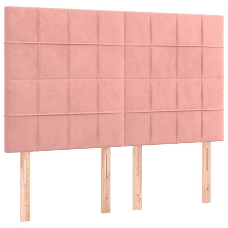 Vidaxl hoofdbord roze 144x5x118 128 cm fluweel