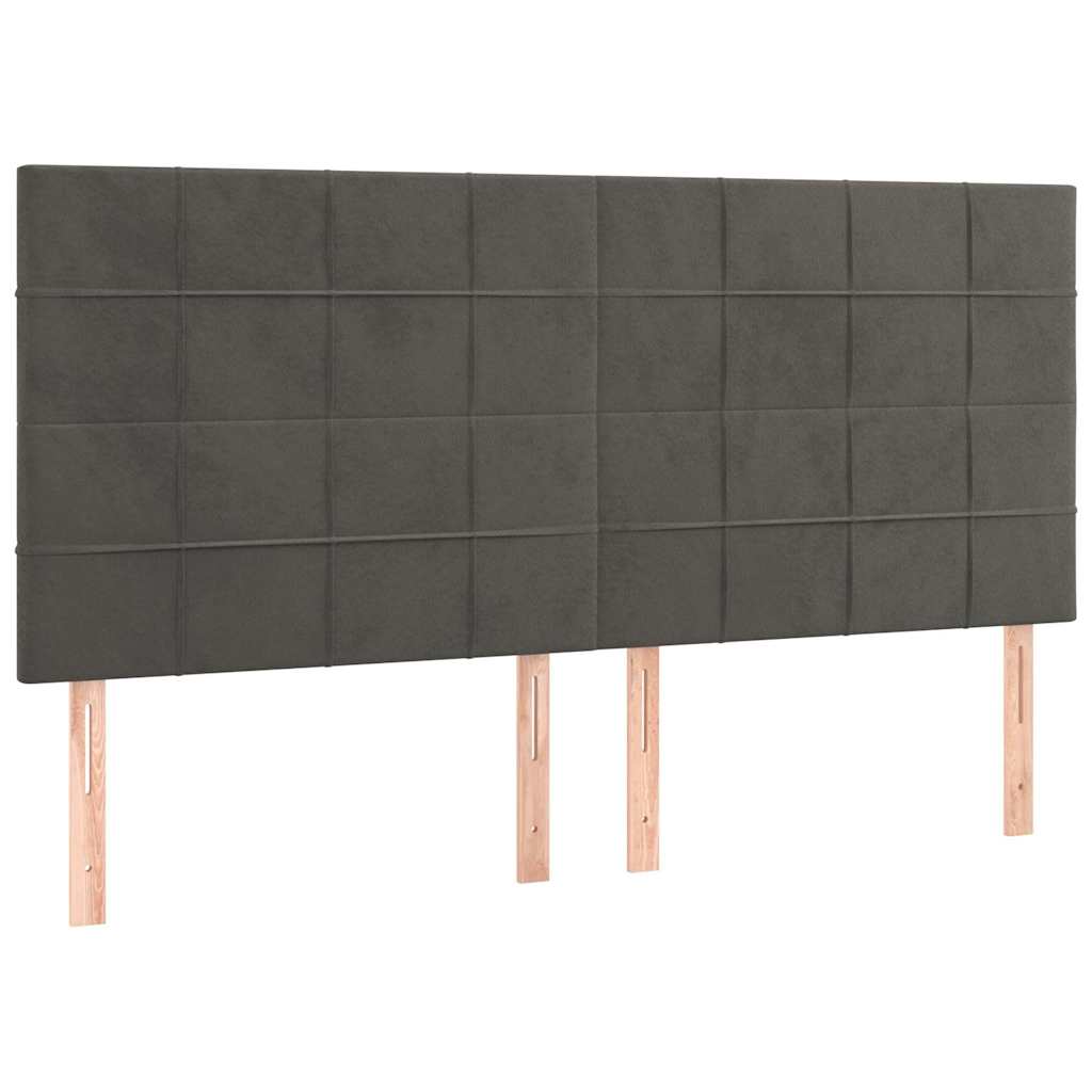 Vidaxl hoofdbord donkergrijs 180x5x118 128 cm fluweel