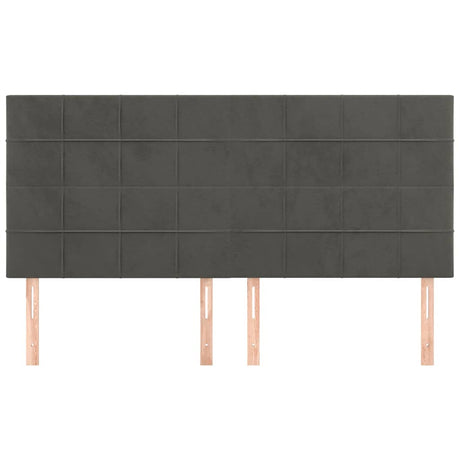 Vidaxl hoofdbord donkergrijs 180x5x118 128 cm fluweel