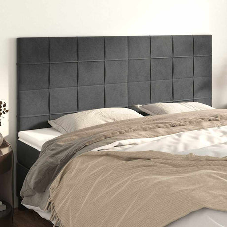 Vidaxl hoofdbord donkergrijs 180x5x118 128 cm fluweel