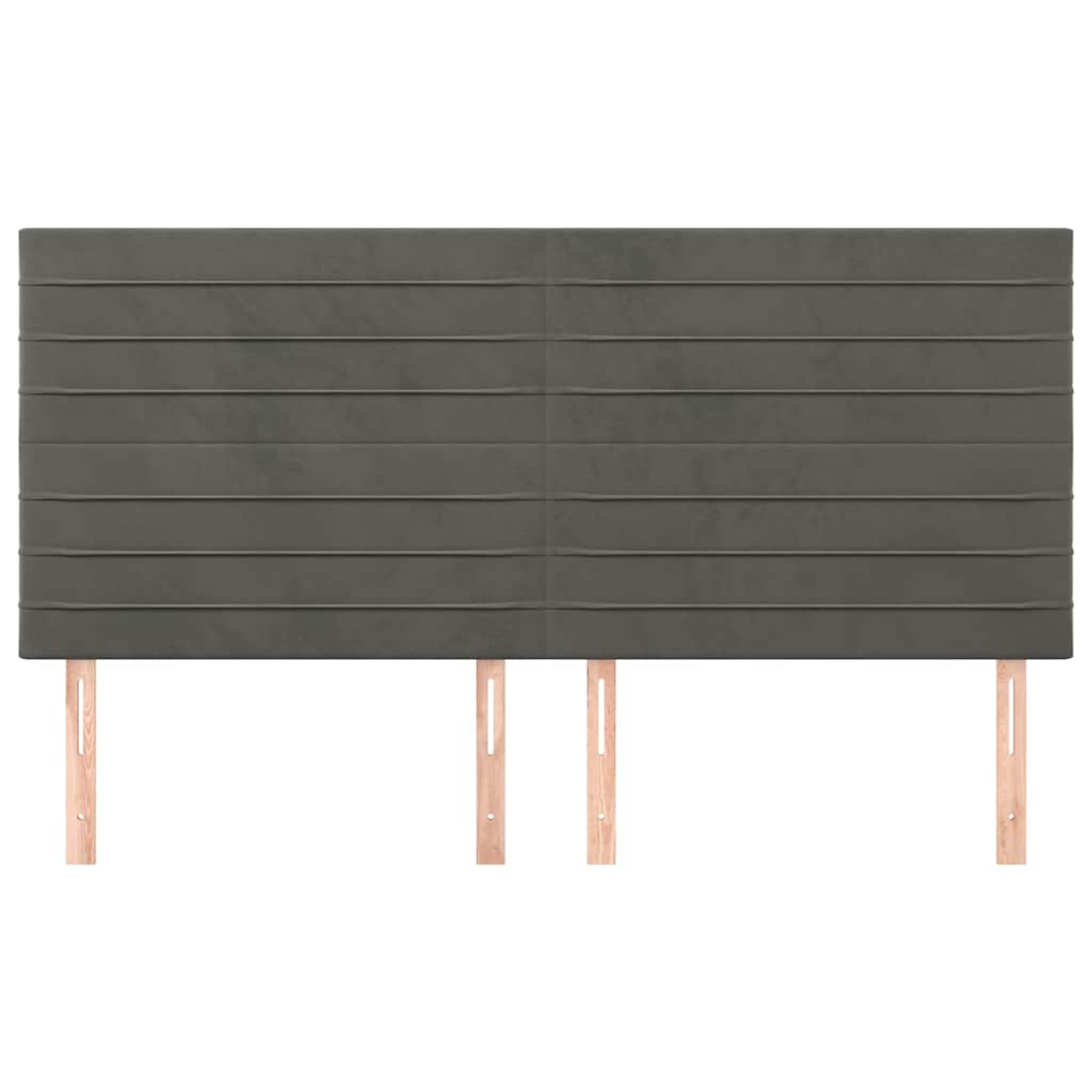 Vidaxl hoofdbord donkergrijs 180x5x118 128 cm fluweel