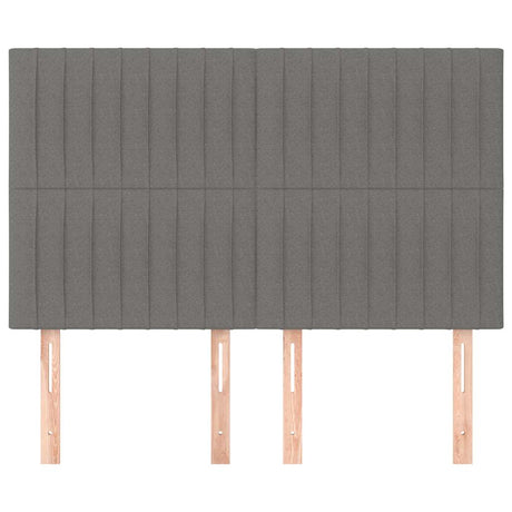 Vidaxl hoofdbord donkergrijs 144x5x118 128 cm stof