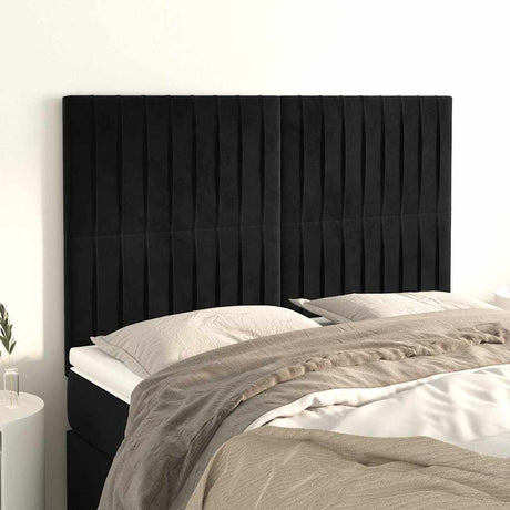 Vidaxl hoofdbord zwart 144x5x118 128 cm fluweel