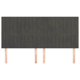 Vidaxl hoofdbord donkergrijs 160x5x118 128 cm fluweel