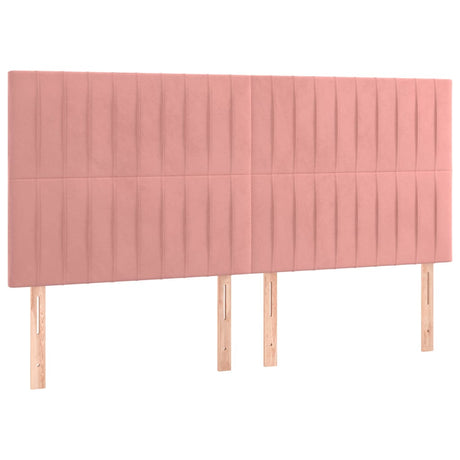 Vidaxl hoofdbord roze 200x5x118 128 cm fluweel