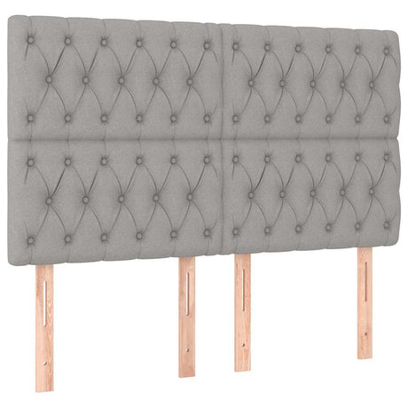 Vidaxl hoofdbord lichtgrijs 144x7x118 128 cm stof