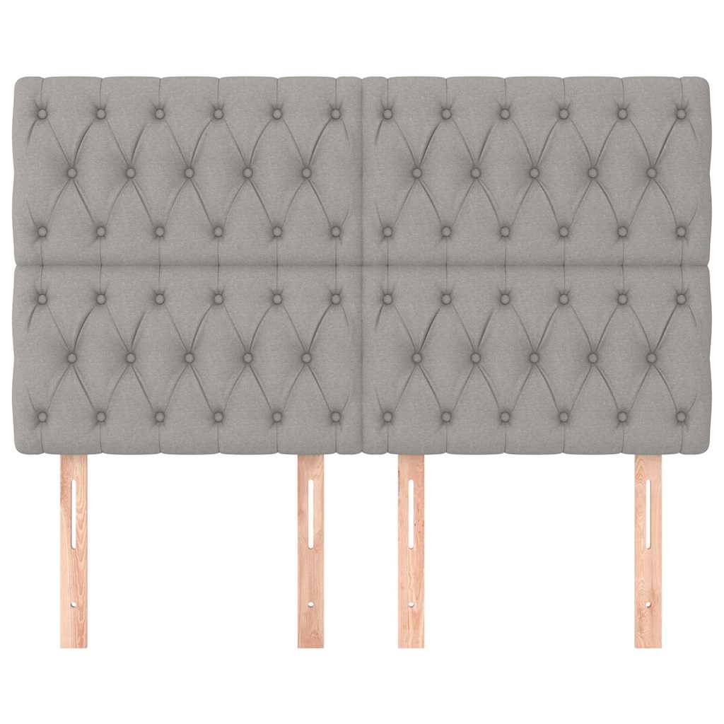 Vidaxl hoofdbord lichtgrijs 144x7x118 128 cm stof