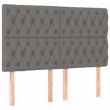 Vidaxl hoofdbord donkergrijs 144x7x118 128 cm stof