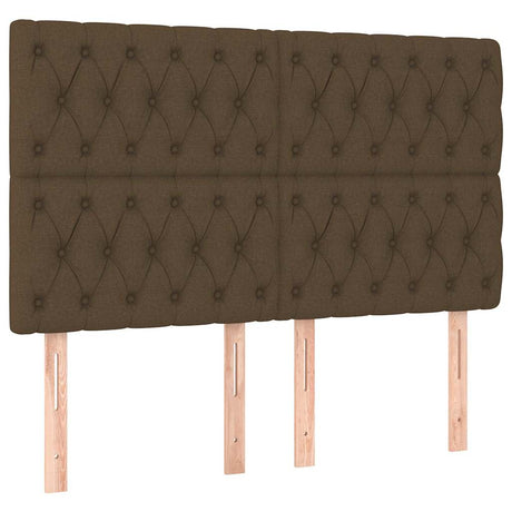Vidaxl hoofdbord donkerbruin 144x7x118 128 cm stof