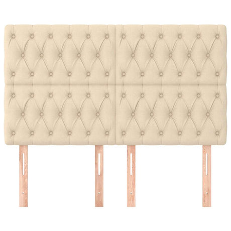 Vidaxl hoofdbord crème 144x7x118 128 cm stof