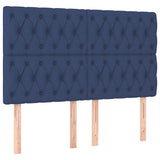 Vidaxl hoofdbord blauw 144x7x118 128 cm stof