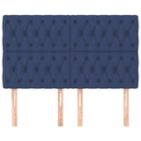 Vidaxl hoofdbord blauw 144x7x118 128 cm stof