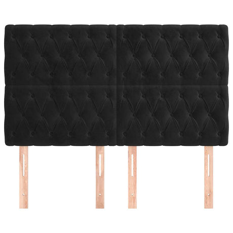Vidaxl hoofdbord zwart 160x7x118 128 cm fluweel