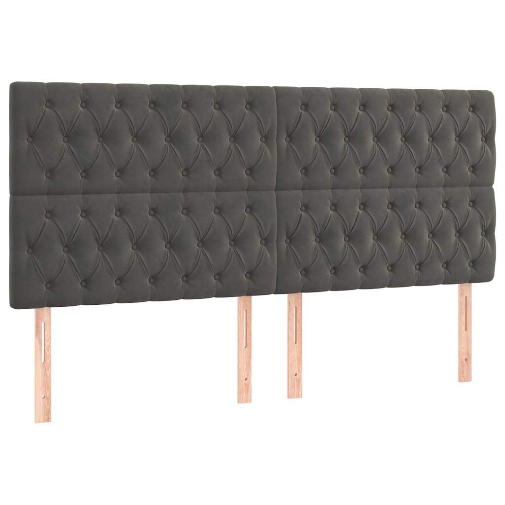Vidaxl hoofdbord donkergrijs 180x7x118 128 cm fluweel