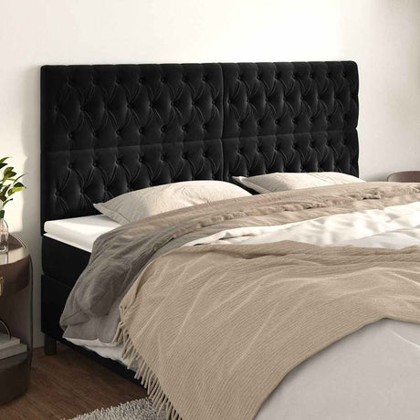 Vidaxl hoofdbord zwart 180x7x118 128 cm fluweel