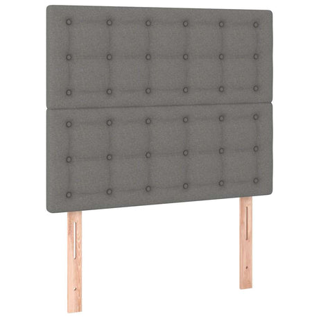 Vidaxl hoofdbord donkergrijs 90x5x118 128 cm stof
