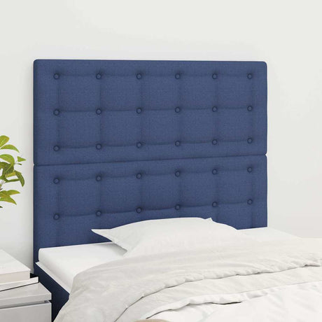 Vidaxl hoofdbord blauw 90x5x118 128 cm stof