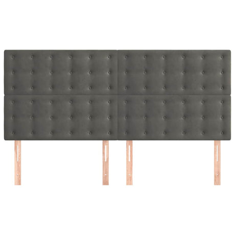 Vidaxl hoofdbord donkergrijs 180x5x118 128 cm fluweel