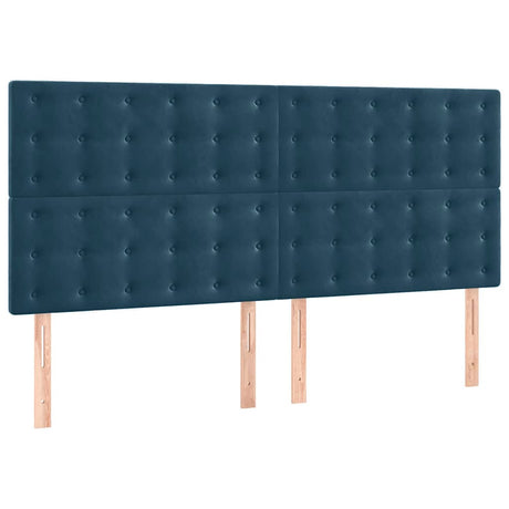 Vidaxl hoofdbord donkerblauw 180x5x118 128 cm fluweel