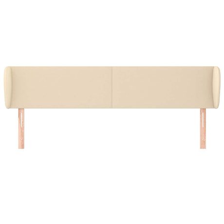 Vidaxl hoofdbord met randen 183x23x78 88 cm stof crèmekleurig