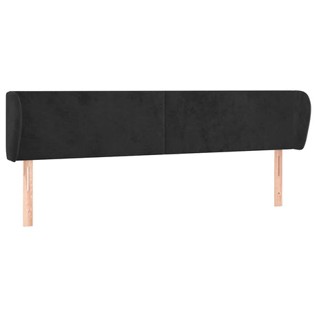 Vidaxl hoofdbord met randen 203x23x78 88 cm fluweel zwart