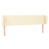 Vidaxl hoofdbord met randen 203x23x78 88 cm kunstleer crèmekleurig