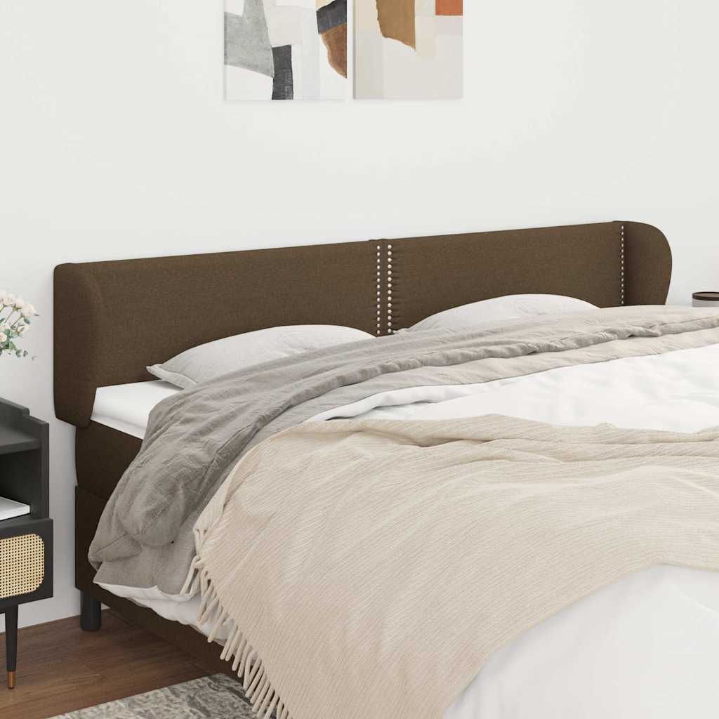 Vidaxl hoofdbord met randen 183x23x78 88 cm stof donkerbruin